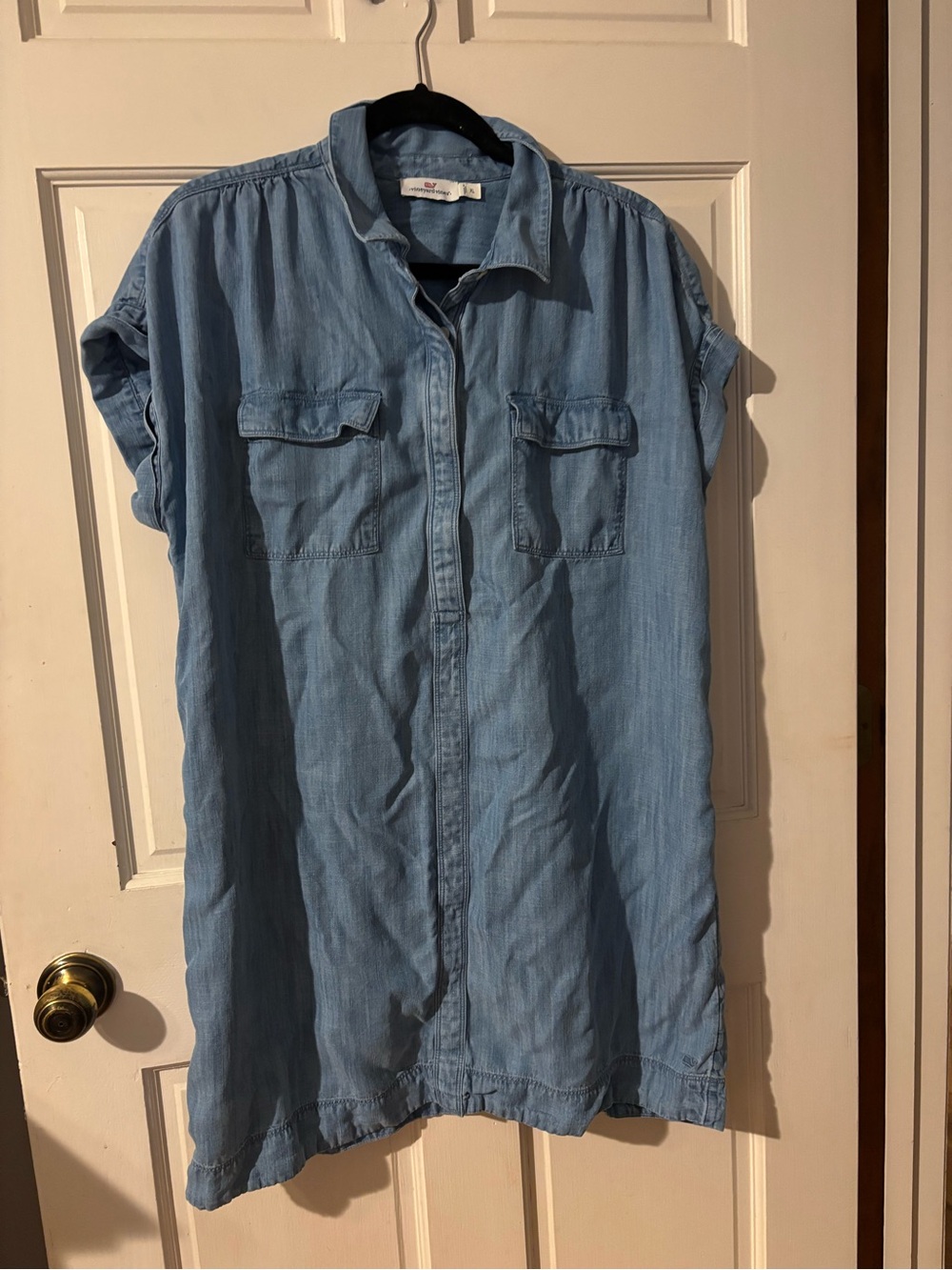 Vineyard Vines Light Blue Casual Button-Down shirt dress, sz XL